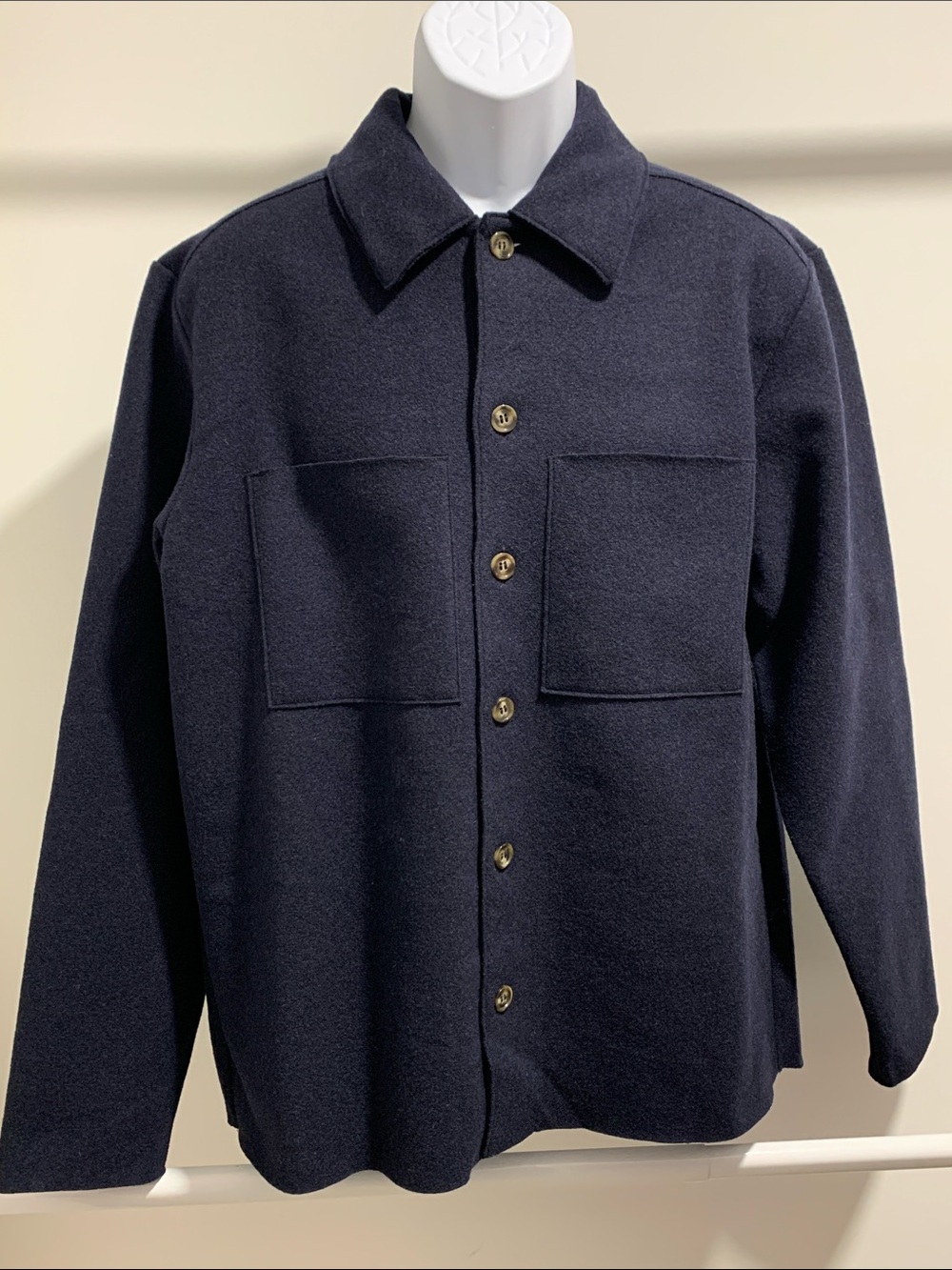 H&M Boxy Wool Blend Button Down Shirt